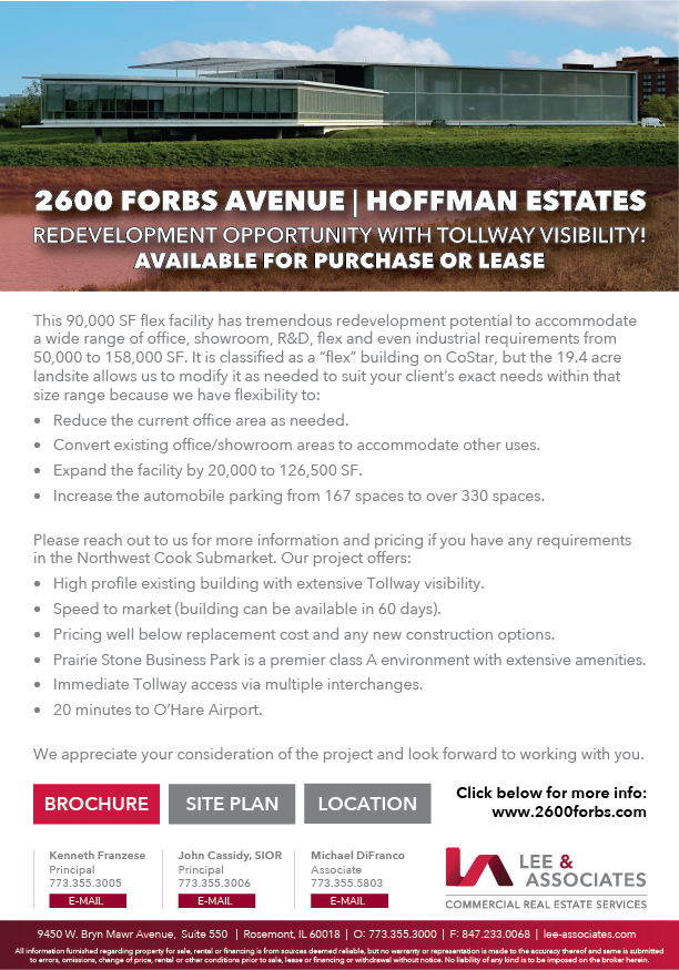 90,000 SF Redevelopment Opportunity with Tollway Visibility Hoffman