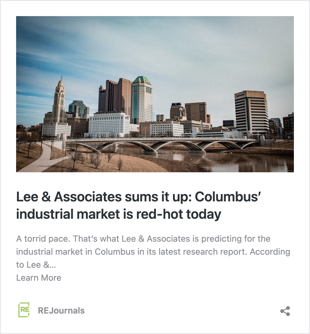 Lee & Associates sums it up: Columbus' industrial market ...