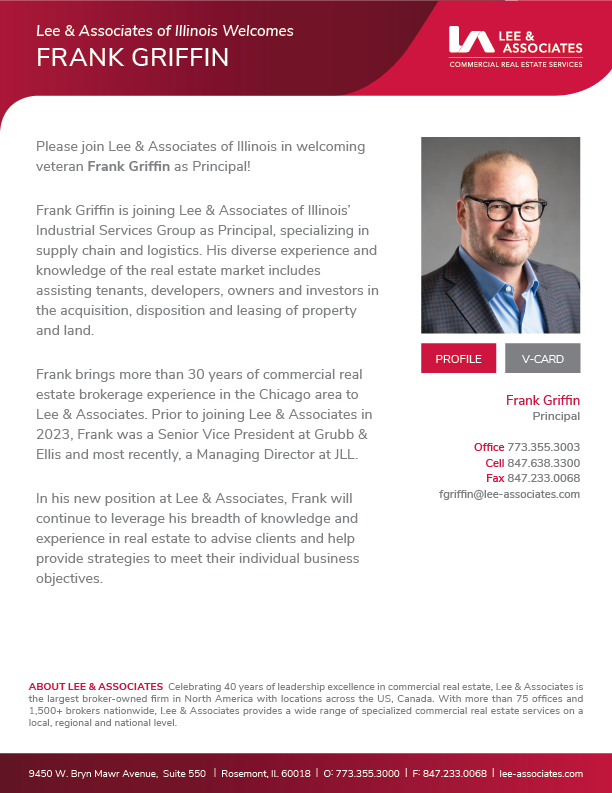 Lee & Associates Welcomes Frank Griffin!