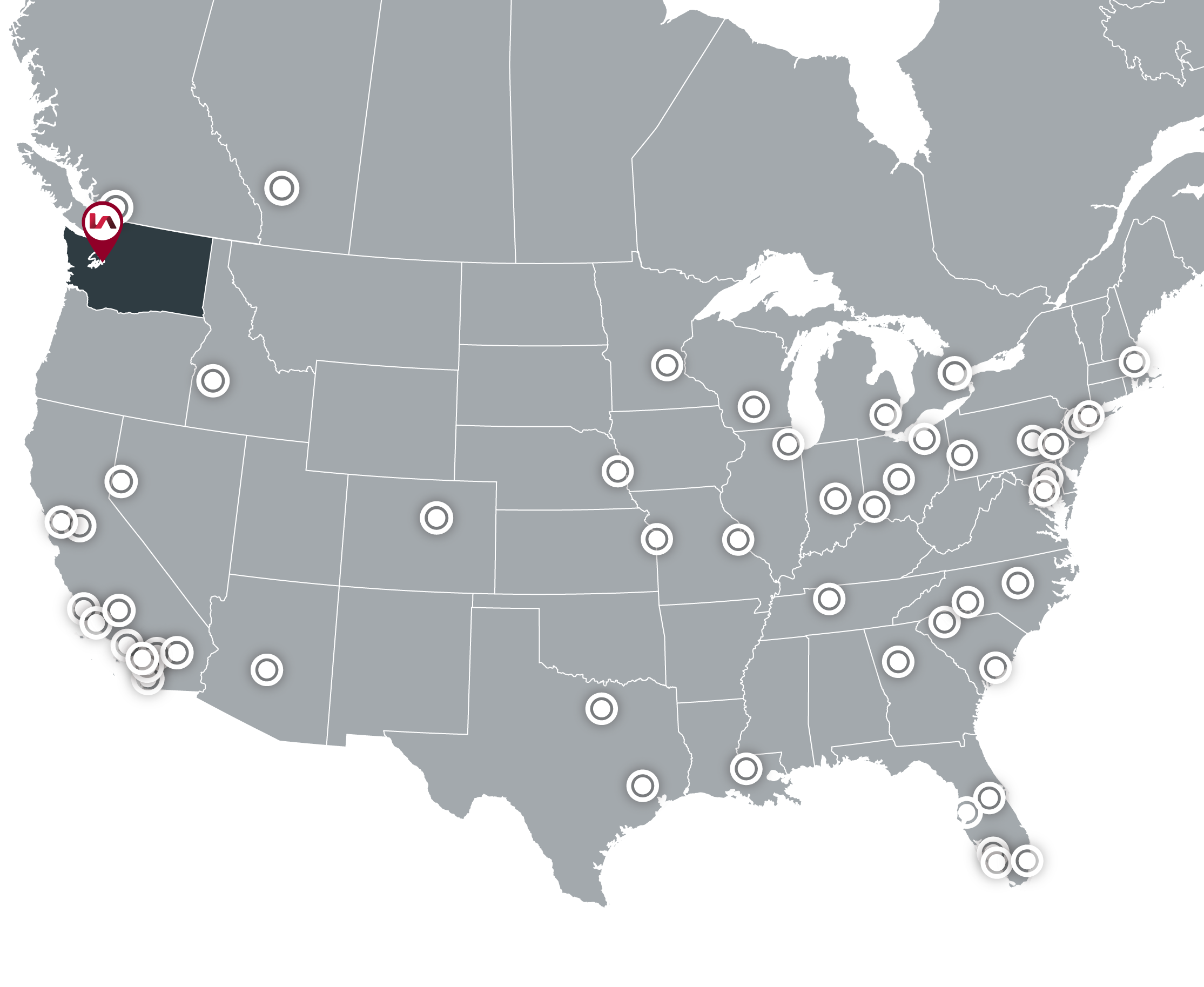 Map of Lee & Associates Locations Across North America