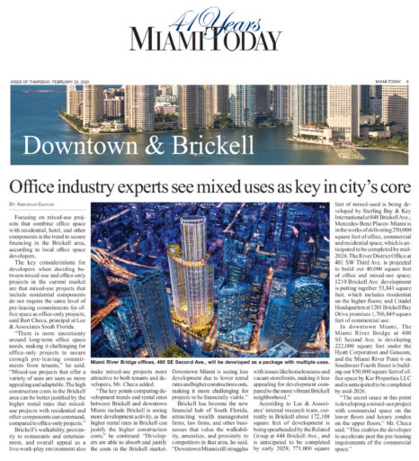 Miami Today Discusses Downtown Miami Office Market with Lee & Associates South Florida Principal, Bert Checa